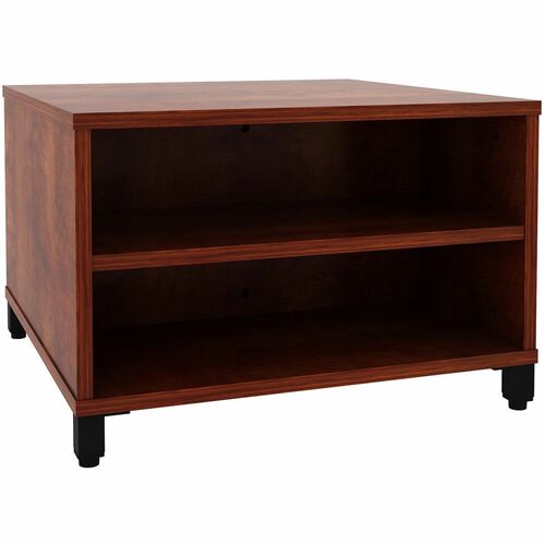 Lorell Reception Table - Height Adjustable - 24" Table Top Width x 24" Table Top Depth - 20" Height - Reception, Storage - Cherry, Laminated - Metal - 1 Each
