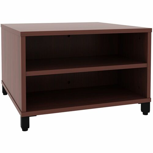 Lorell Reception Table - Height Adjustable - 24" Table Top Width x 24" Table Top Depth - 20" Height - Reception, Storage - Mahogany, Laminated - Metal - 1 Each