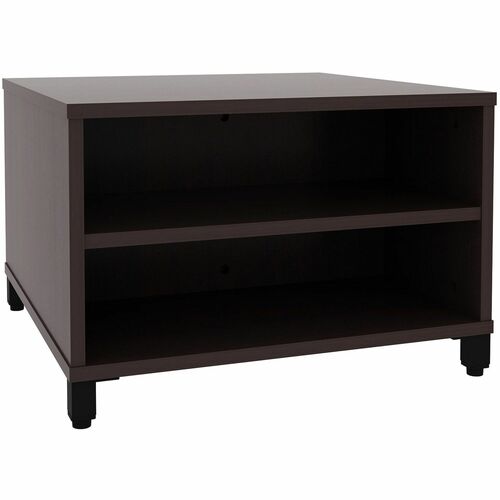 Lorell Reception Table - Height Adjustable - 24" Table Top Width x 24" Table Top Depth - 20" Height - Reception, Storage - Espresso, Laminated - Metal - 1 Each