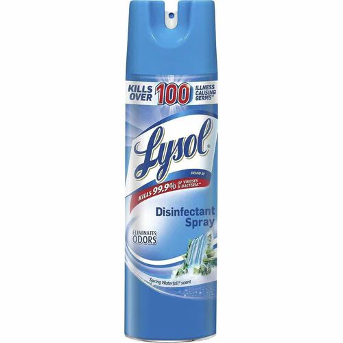 Lysol Disinfectant Spray - For Multi Surface - Spray - 19 fl oz (0.6 quart) - Spring Waterfall Scent - Recommended For: Virus Remover, Bacteria Remover, Odor Remover, Germs Remover, Mold Remover, Mildew Remover - Disinfectant, Deodorize - Clear - 12 / Car