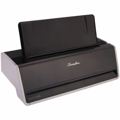 Swingline Commercial Electric 2-Hole Punch - 28 Sheet - 1/4" Punch Size - Black, Gray