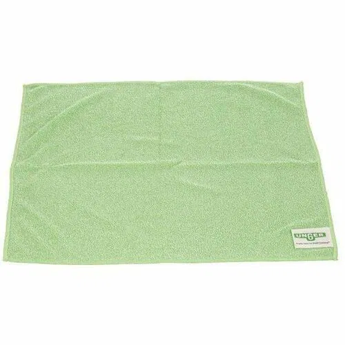 Unger MicroWipe 2000 Medium-Duty Microfiber Cloth - For General Purpose - Cloth, Wipe - Recommended For: Debris Remover, Bacteria Remover, Soil Remover, Mold Remover - Medium Duty, Absorbent, Washable, Durable - Green - 10 /