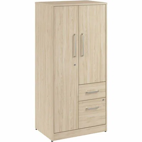 Bush Business Furniture Storage Cabinet, Wardrobe, Vista, 29 in W x 20 in D x 61 in H, 2 Doors, 2 Drawers, 5 Shelves (4 Adjustable), Lockable