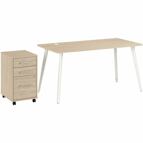 Bush Business Furniture Vista Office Furniture Collection - 30" Height x 60" Width x 29" Depth, x 1" Thickness Surface - 3 x Box, File Drawer(s) - Material: Engineered Wood, Thermofused Laminate (TFL), Melamine, Plastic, Metal, Hardboard, Laminate, Paper,