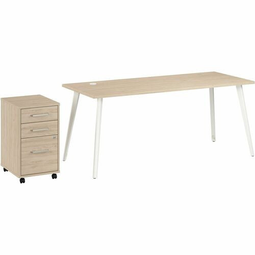 Bush Business Furniture Vista Office Furniture Collection - x 1" Thickness Top, 30" Height x 71" Width x 29" Depth - 3 x File, Box Drawer(s) - Material: Thermofused Laminate (TFL), Steel, Plastic, Metal, Hardboard, Laminate, Melamine, Engineered Wood, Pap