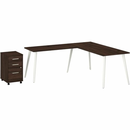 Bush Business Furniture Vista Office Furniture Collection - 30" Height x 71" Width x 29" Depth, x 48" Width Return, x 1" Thickness Surface - 3 x File, Box Drawer(s) - Material: Steel, Thermofused Laminate (TFL), Engineered Wood, Melamine, Plastic, Metal,