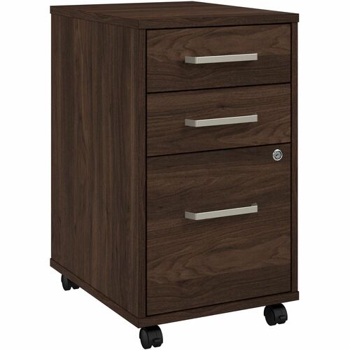 Bush Business Furniture Vista Office Furniture Collection - 27" Height x 16" Width x 20" Depth - 3 x File, Box Drawer(s) - Material: Hardboard, Metal, Plastic, Engineered Wood, Laminate, Paper - Finish: Black Walnut - Mobility, Drawer Extension, Ball Bear