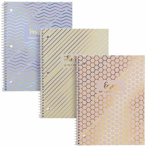 Pukka Pads Haze Notebook, Letter 8.5 in x 11 in, 50 Sheets, 80 gsm Ruled, Spiral, 3-Hole, Assorted, 3/PK