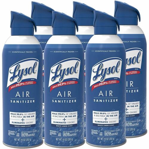Lysol Air Sanitizer Spray, White Linen Scent, 10 fl oz, Odor Neutralizer, 6/CT