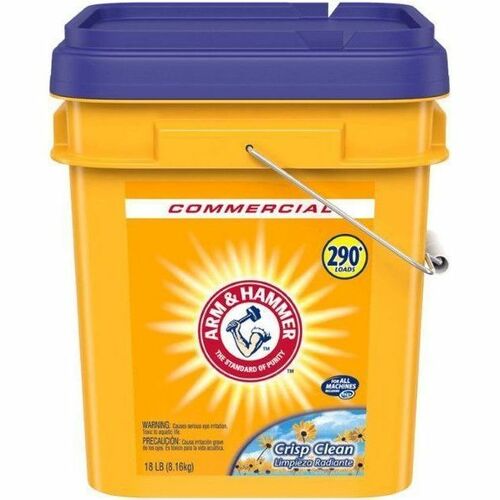 Arm & Hammer Commercial Pwdr Laundry Detergent - For Commercial, Washing Machine, Clothes, Laundry - Powder - 288 oz (18 lb) - Crisp Clean Scent - 290 Loads - Recommended For: Stain Remover, Dirt Remover, Odor Remover - Anti-septic, Deodorize - White - 1 