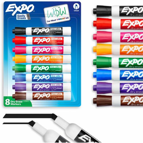 Expo Dry Erase Markers - Chisel Marker Point - Assorted Ink - Dry - 8 / Pack