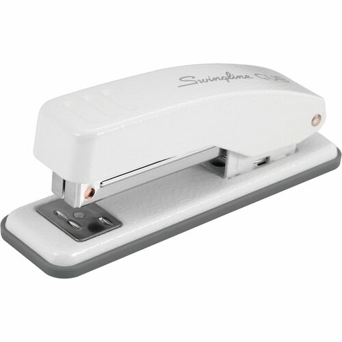 Swingline Desktop Stapler, Cub Compact, 20-Sheet, Half-Strip, Metal, Electric Artic White, Low-Staple Indicator