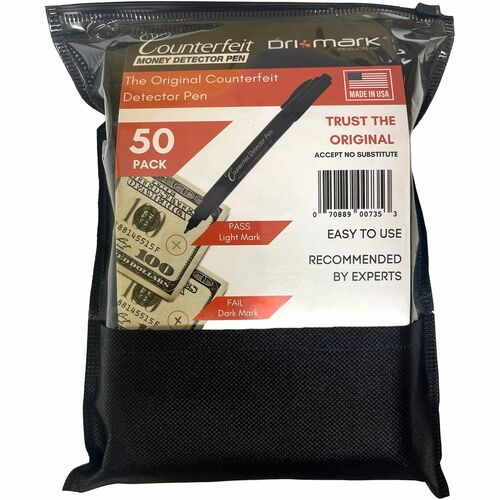 Dri Mark, Currency Verifying Pen, Compact Pocket-Sized, Black Ink, for US Currency, 50/PK