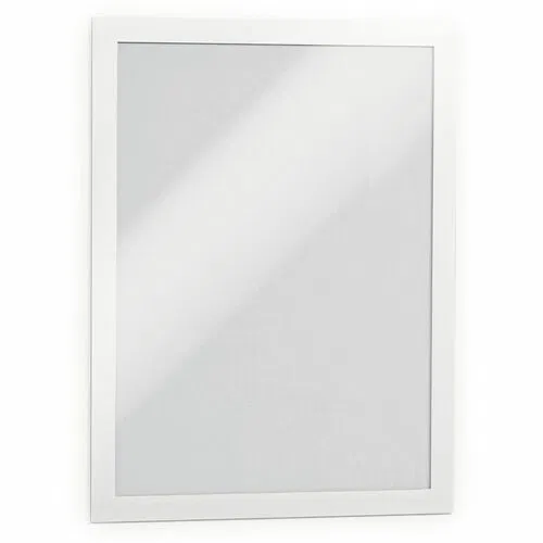 Durable Duraframe Document Frame, Portrait/Landscape, Letter 8.5" x 11", White, Self-Adhesive, Magnetic, 2/PK