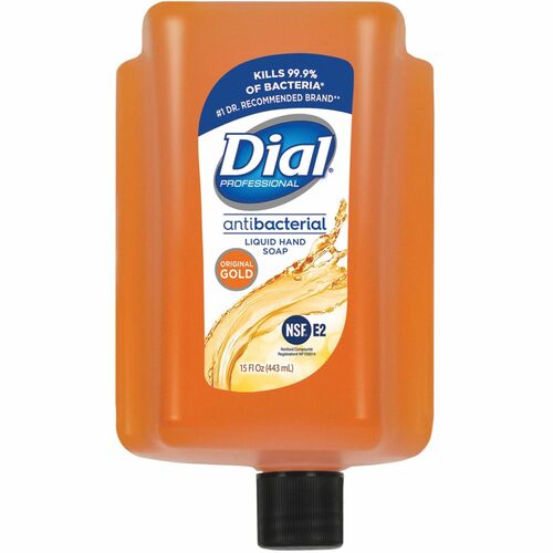 Dial Professional Versa Cartridge Bottle Refills - For Dry Skin - 15 fl oz - Cartridge Dispenser - Bacteria Remover - Hand, Skin, Commercial, Professional - Moisturizing - Antibacterial - Gold - 6 / Carton