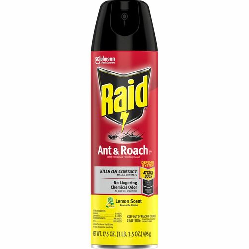 Raid Ant & Roach Killer Spray - Spray - Kills Ants, Cockroaches, Water Bugs, Palmetto Bug, Silverfish, Carpet Beetle, Earwig, Spider, Lady Beetle, Black Widow Spider - 17.50 fl oz - Red - 1 Each