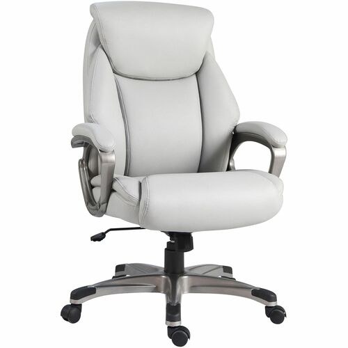 Lorell Kyros High-Back Executive Chair - Polyurethane Seat Material - Polyurethane Back Material - High Back - Gray - Armrest - 1 Each
