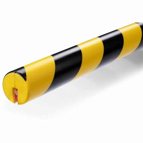 Durable Corner Protection Profile, Adhesive Mount, 1.6" x 39.4" x 1.6", Polyurethane Foam, Yellow/Black, 5/PK