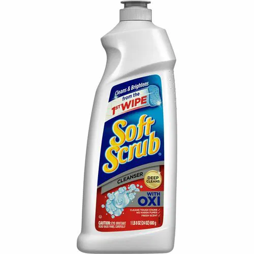 Soft Scrub, All Purpose Cleaner, Total Bath/Kitchen Cleanser, Scrubber, 24 fl oz, Fresh Scent