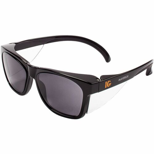 Ansell Health V30 Maverick Safety Glasses - Recommended for: Outdoor - Universal - Eye, UVA, UVB, UVC, Fog, Flying Particle Protection - Polycarbonate - Smoke Lens - Black Frame - Durable, Lightweight, Comfortable, Anti-fog, Side Shield, Anti-scratch, Nos