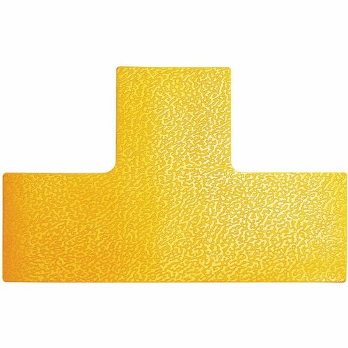 DURABLE Safety Floor Marking Shapes - 3.9" Width x 5.9" Depth - T Shape - Abrasion Resistant, Durable, Self-adhesive, Easy Installation, Slip Resistant, Permanent Adhesive - Safety, Walking Area, Driving Area, Indoor - Plastic - Yellow - 10 / Pack