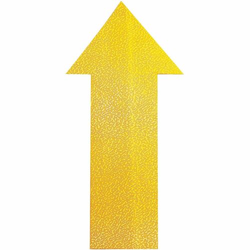 DURABLE Safety Floor Marking Shapes - 3.9" Width x 7.9" Depth - Arrow Shape - Abrasion Resistant, Durable, Self-adhesive, Easy Installation, Slip Resistant, Permanent Adhesive - Safety, Walking Area, Driving Area, Indoor - Plastic - Yellow - 10 / Pack