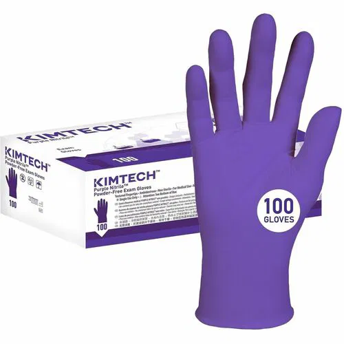 Kimtech Examination Gloves, Purple Nitrile, Medium, 5.9 mil, 9.5" Length, Powder-Free, Textured Fingertip, Chemotherapy Cleared, 10/CT