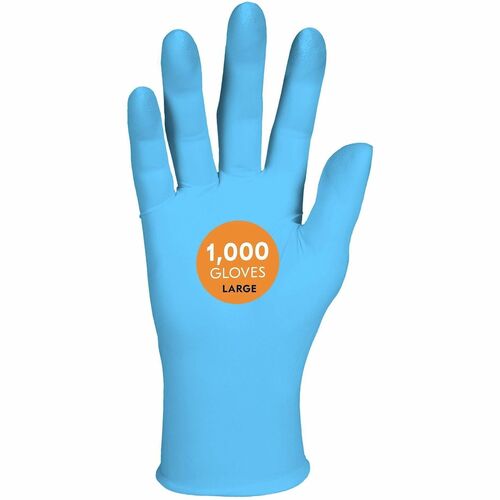 KleenGuard Multipurpose Nitrile Gloves, Comfort Plus, Large, 4 mil, 9.5" Length, Light Blue, Powder-Free, Touchscreen, 10/CT