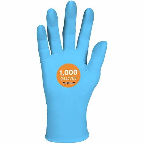 KleenGuard Work Gloves, Comfort Plus, Nitrile, 4 mil, 9.5" Length, Light Blue, Powder-Free, Textured Fingertip, Ambidextrous, 100/Box