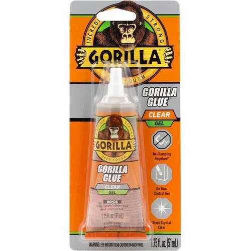 Gorilla Super Glue, Clear Gel, 1.75 fl oz Squeeze Bottle, High Strength, Indoor/Outdoor