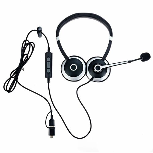Spracht HSUSB2 Headset - Stereo - USB - Wired - Over-the-head, On-ear - Binaural - Supra-aural - Noise Cancelling Microphone - Black