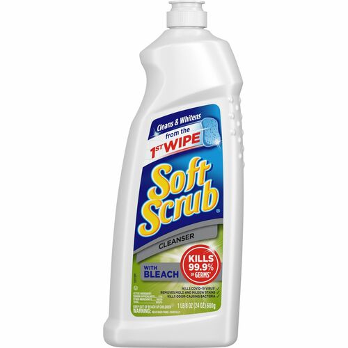Soft Scrub Bleach Cleanser - For Multipurpose, Multi Surface - 24 fl oz (0.8 quart) - Fresh Scent - Scratch Resistant, Disinfectant, Abrasive, Anti-bacterial, Kill Germs - White - 8 / Carton