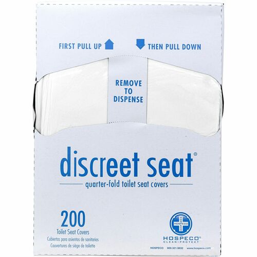 Hospeco Recycled Paper Toilet Seat Covers - For Toilet, Public Toilet - White - Paper - 25 / Carton