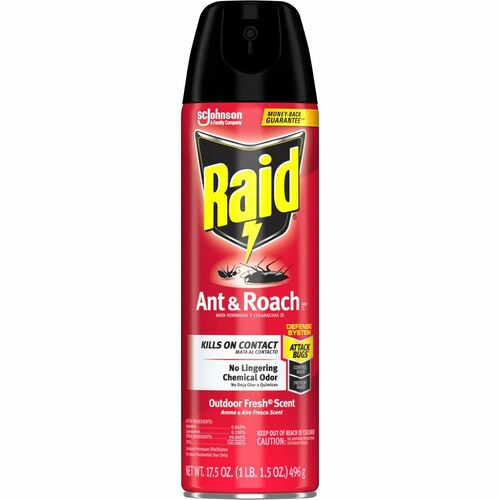 Raid Ant & Roach Killer Spray - Spray - Kills Ants, Cockroaches, Bugs, Water Bugs, Palmetto Bug, Silverfish, Carpet Beetle, Crickets, Earwig, Spider, Lady Beetle, ... - 17.50 fl oz - Clear - 1 Each