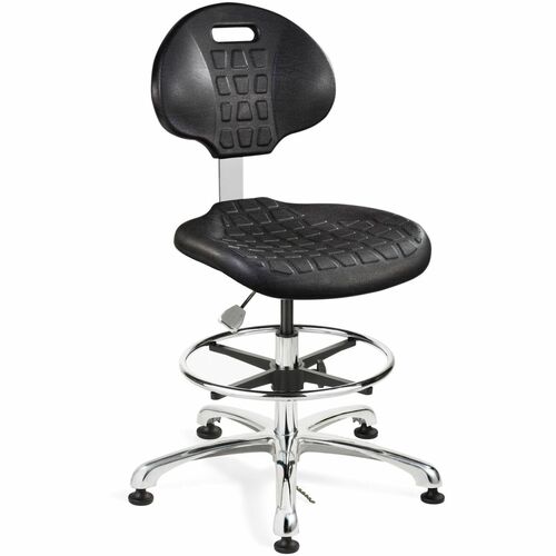 BEVCO Chair, Office, Everlast ESD, High Back, Antibacterial Polyurethane, Pneumatic Height 20.5"-30.5", 300 lb Capacity, Polished Aluminum Base