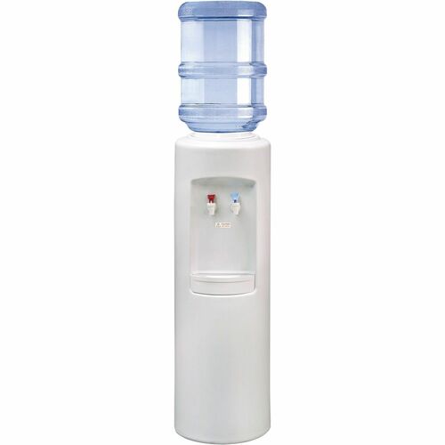 Crystal Mountain Aspen Hot and Cold Water Cooler - 3.60 quart - Polyethylene - 38.6" x 12.6" x 12.6" - White