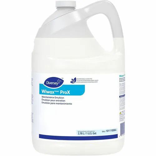 Diversey Floor Cleaner, Wiwax Maintenance Emulsion, Concentrate 128 fl oz (4 qt), Multi-Surface (Rubber, Linoleum, Stone, Concrete), 4/PK