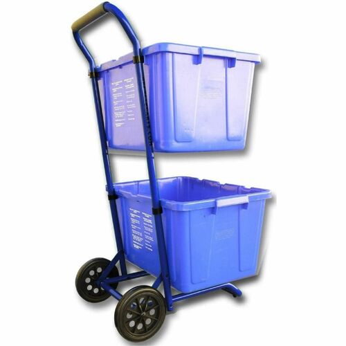 Five Star Products Recycling Cart for Bin - 400 lb Capacity - Steel - 16.50" Width x 44" Depth x 26" Height - Blue - 1 Each