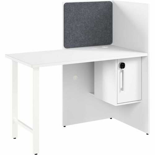Bush Business Furniture Hustle Collection - x 1" Thickness, 48" Height x 59" Width x 30" Depth - 1 Adjustable Shelf(ves) - Material: Metal, Plastic, Thermofused Laminate (TFL), Melamine, Laminate, Engineered Wood, Paper - Finish: White - Melamine Table To