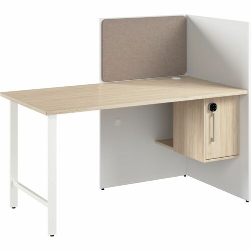 Bush Business Furniture Hustle Collection - x 1" Thickness, 48" Height x 59" Width x 30" Depth - 1 Adjustable Shelf(ves) - Material: Metal, Plastic, Thermofused Laminate (TFL), Melamine, Laminate, Engineered Wood - Finish: White, Natural Elm, Light Wood -