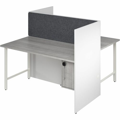 Bush Business Furniture Hustle Collection - x 1" Thickness, 48" Height x 59" Width x 30" Depth - 1 Adjustable Shelf(ves) - Material: Metal, Plastic, Thermofused Laminate (TFL), Melamine, Insulation Board, Fabric, Engineered Wood, Paper - Finish: White, Gr