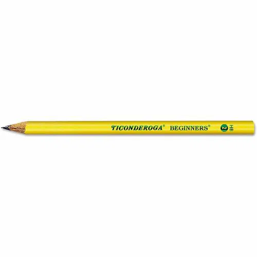 Ticonderoga Beginners #2 Pencils - Black Lead - #2, HB - Yellow Wood Barrel - 12 / Dozen