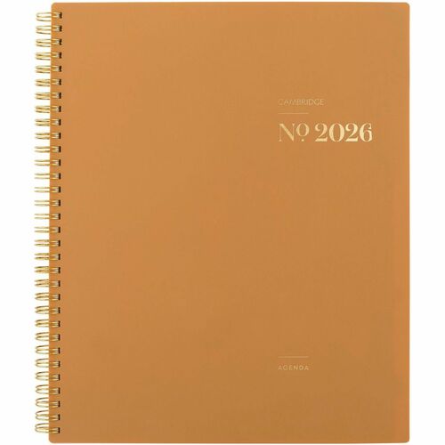 Cambridge WorkStyle Focus Planner - Weekly, Monthly - 12 Month - January 2026 to December 2026 - 1 Week, 1 Month Double Page Layout - Letter - 8 1/2" x 11" Sheet Size - Twin Wire - Clay - Sunbaked Clay Poly Cover - Dated Planning Page, Notes Area, Tabbed,