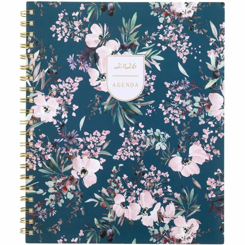 Cambridge Leah Bisch Weekly Monthly Planner - Monthly, Weekly - 12 Month - January 2026 to December 2026 - Letter - 8 1/2" x 11" Sheet Size - Twin Wire - Calista Floral - Poly Cover - Dated Planning Page, Yearly Planner, Unruled Daily Block, Reference Cal