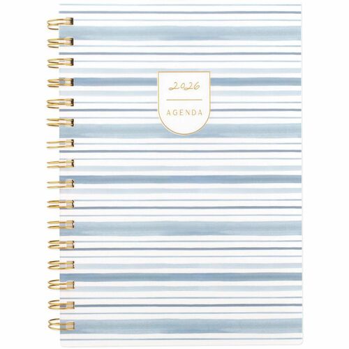 Cambridge Leah Bisch Weekly Monthly Planner - Weekly, Monthly - 12 Month - January 2026 to December 2026 - 5 1/2" x 8 1/2" Sheet Size - Twin Wire - Ciara Stripe - Poly Cover - Monthly Planner, Planner Page, Yearly Planner, Unruled Planning Space, Unruled 