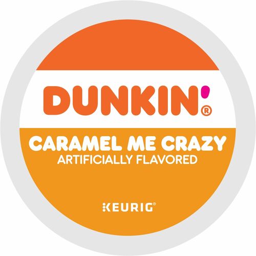 Dunkin'® K-Cup Caramel Me Crazy Coffee - Compatible with Keurig Brewer - Medium - 0.3 oz Per Box - 22 K-Cup - K-Cup - Caramel Me Crazy - Kosher - 4 / Carton