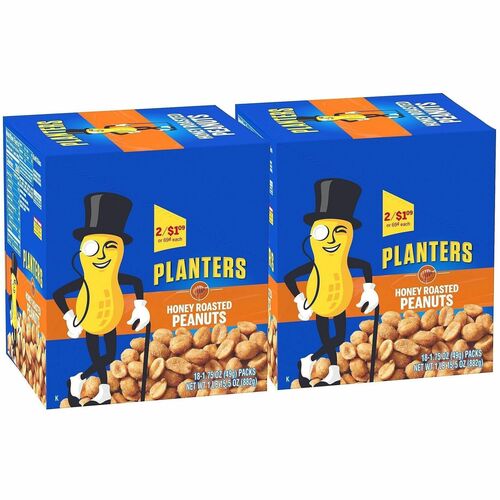 Green Rabbit Snack Box - Cholesterol-free - Honey Roast Peanut - 1.75 oz - 18/Box - 2 / Carton