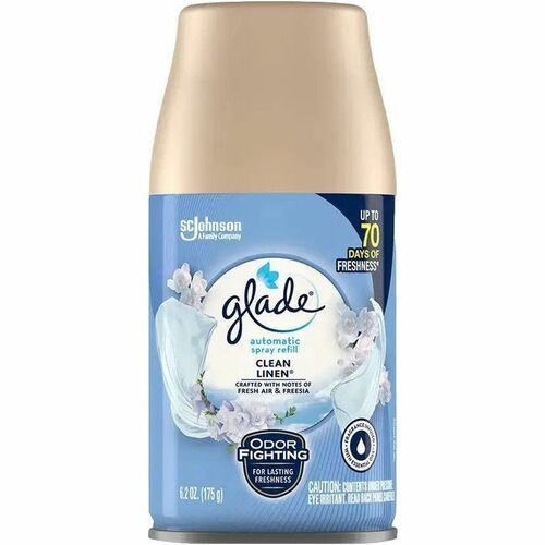 Glade, Air Freshener Refill, Clean Linen, Automatic Spray, 6.2 fl oz, 70 Day, for Glade/Air Wick Freshmatic, 3/PK