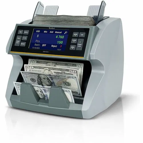 Kolibri KBR-1500 V2 Mixed Bill Counter - Counts @ 1200 bills/min - Gray