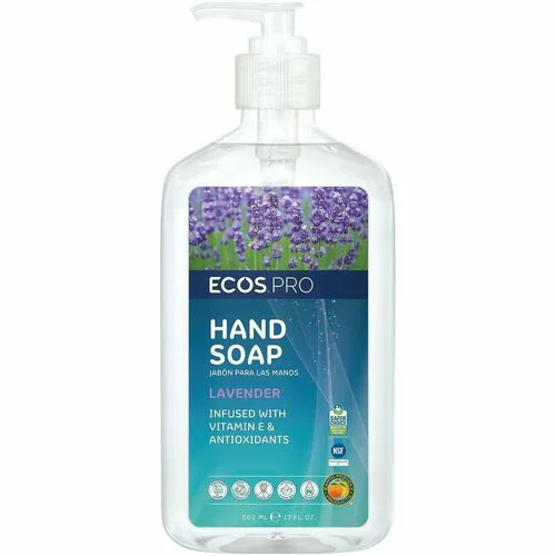 ECOS PRO Liquid Hand Soap - Lavender Scent - 17 fl oz - Pump Dispenser - Dirt Remover, Grease Remover - Hand - Moisturizing - Clear - pH Balanced, Dye-free, Anti-septic - 6 / Carton